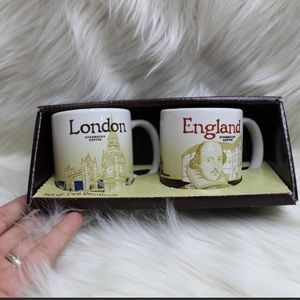 Starbucks London England Demitasse Cups 2 Pk 3 Oz each NWT